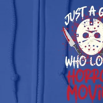 Scary Horror Movie Hockey Mask Just A Who Loves Cute Gift Full Zip Hoodie