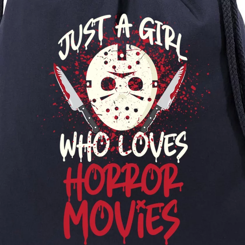 Scary Horror Movie Hockey Mask Just A Who Loves Cute Gift Drawstring Bag