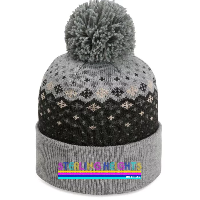 Sterling Heights Michigan Retro The Baniff Cuffed Pom Beanie