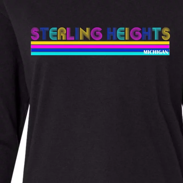 Sterling Heights Michigan Retro Womens Cotton Relaxed Long Sleeve T-Shirt