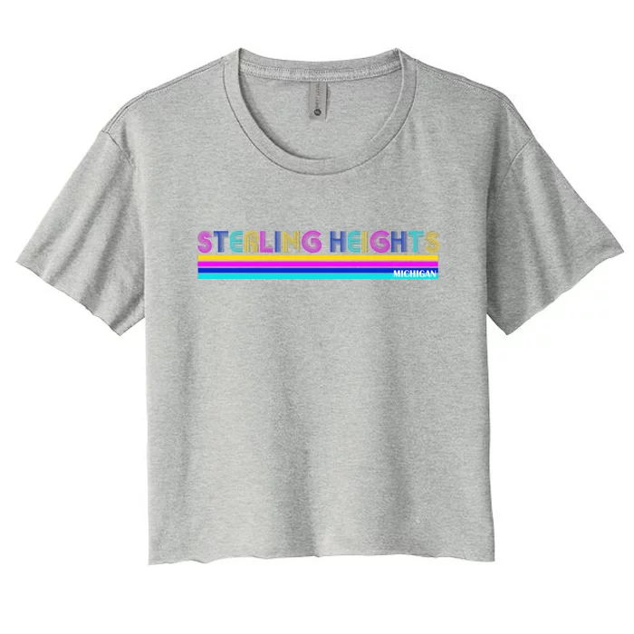 Sterling Heights Michigan Retro Women's Crop Top Tee