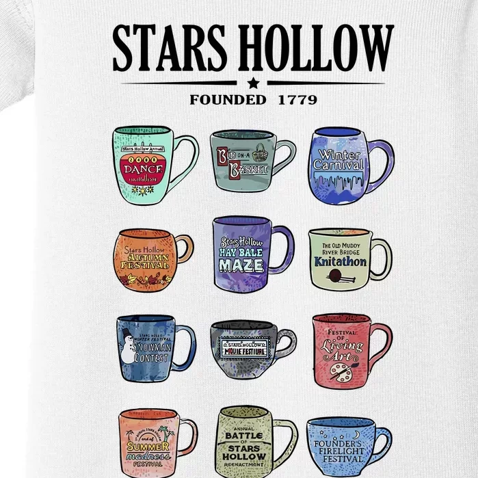 Stars Hollow Mugs Baby Bodysuit