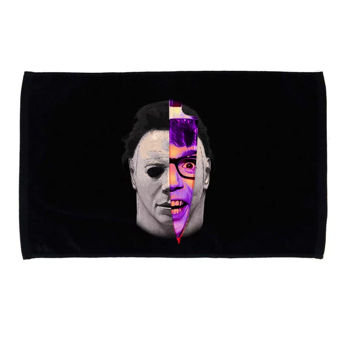 Scary Halloween Mask And Knife Microfiber Hand Towel