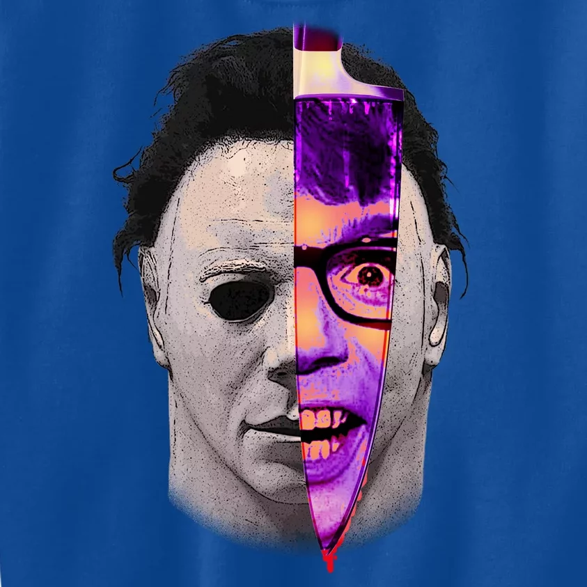 Scary Halloween Mask And Knife Kids Sweatshirt