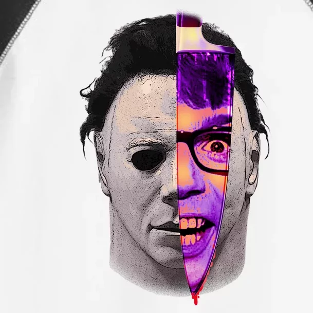 Scary Halloween Mask And Knife Toddler Fine Jersey T-Shirt