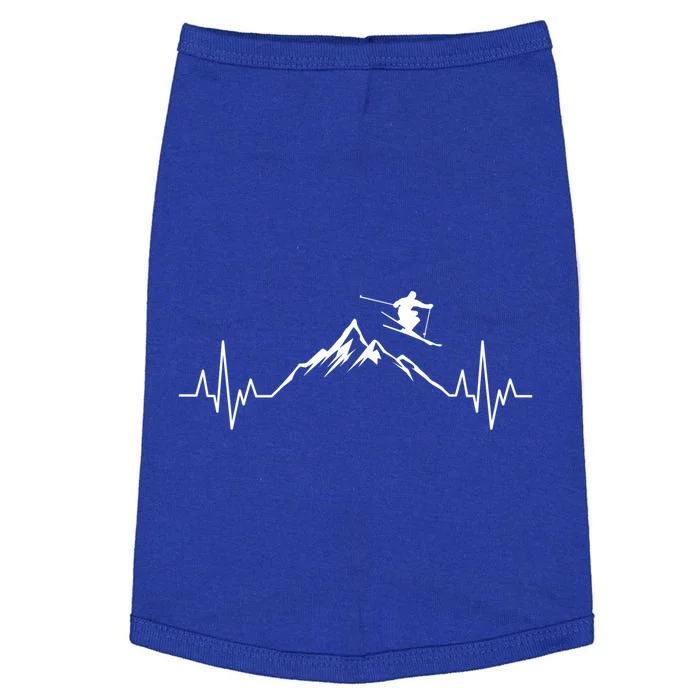 Ski Heartbeat Mountains Skiing Ecg Skiing Pulse Funny Gift Doggie Tank