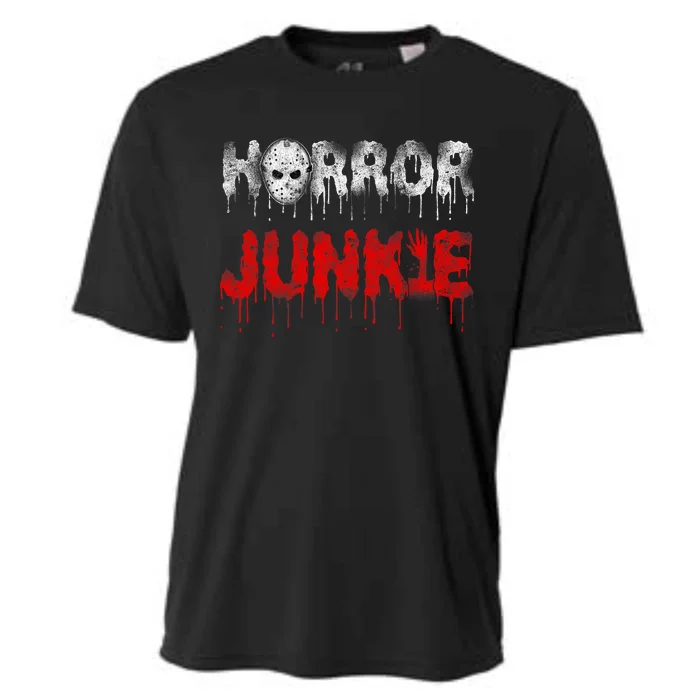 Scary Horror Movie Hockey Mask Junkie Cooling Performance Crew T-Shirt