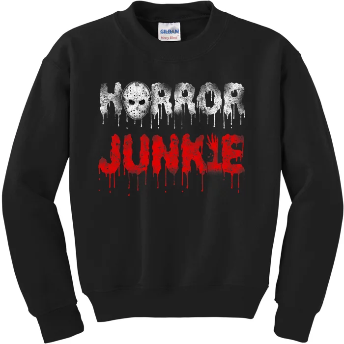 Scary Horror Movie Hockey Mask Junkie Kids Sweatshirt