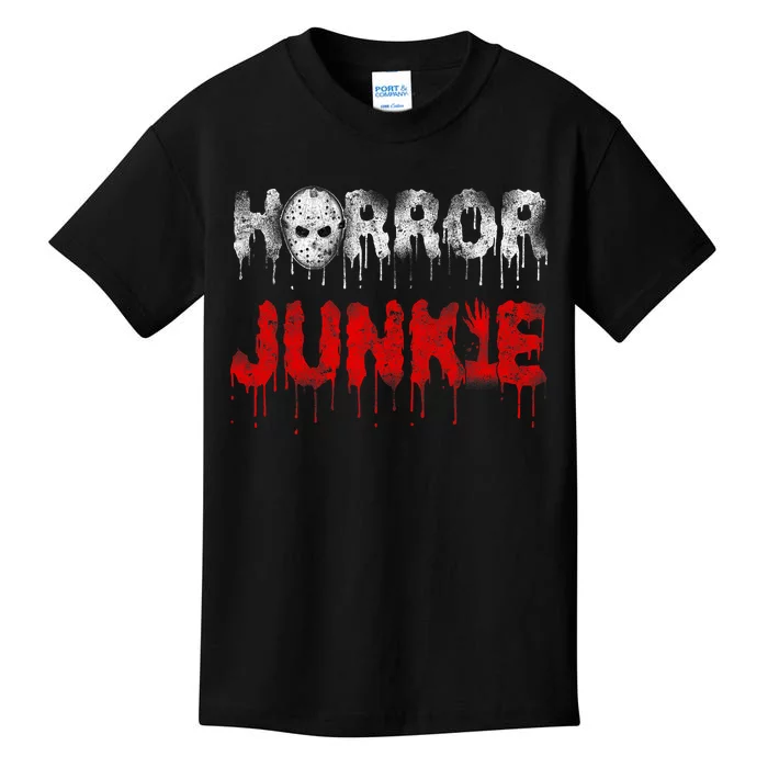 Scary Horror Movie Hockey Mask Junkie Kids T-Shirt