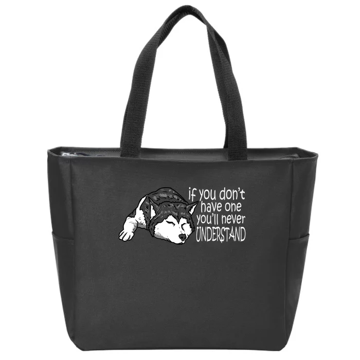 Siberian Husky Mom And Dad Gift Men Women Gift Zip Tote Bag