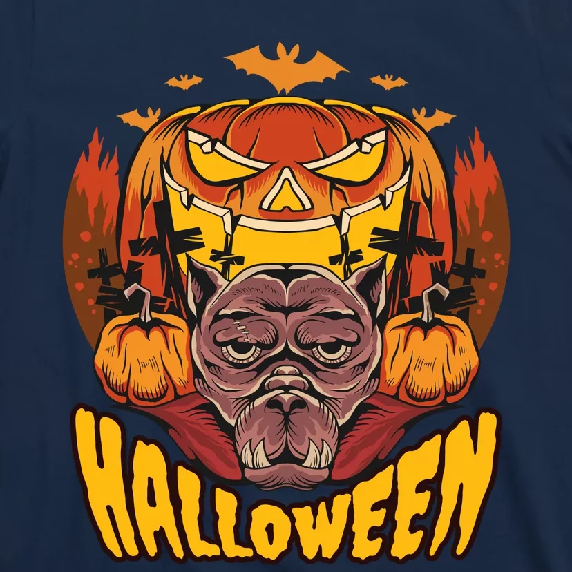 Spooky Halloween Monster And Pumpkins T-Shirt