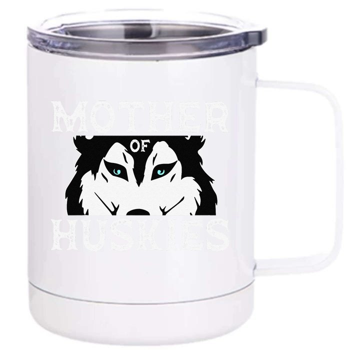 Siberian Husky Mom Fur Parent Sled Dog Breed Mother's Day Front & Back 12oz Stainless Steel Tumbler Cup