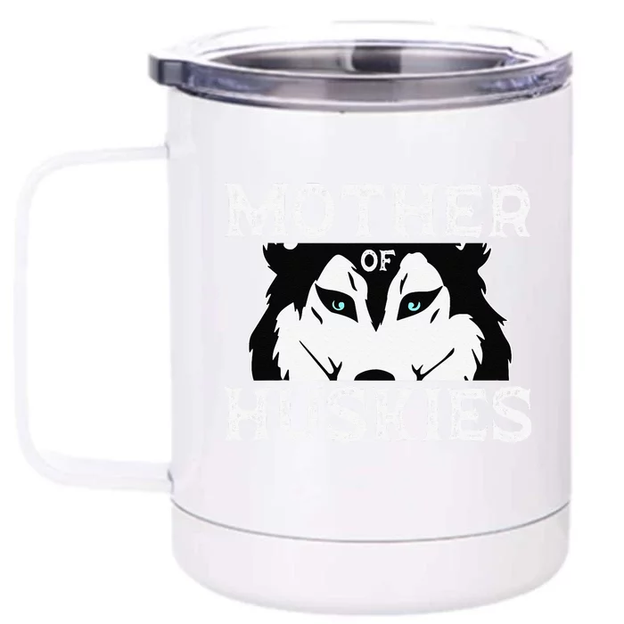 Siberian Husky Mom Fur Parent Sled Dog Breed Mother's Day Front & Back 12oz Stainless Steel Tumbler Cup