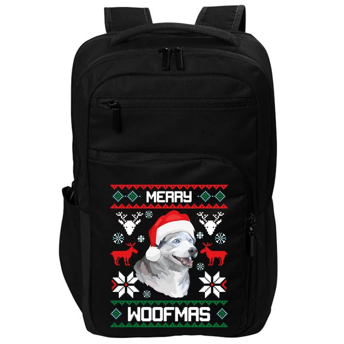 Siberian Husky Merry Woofmas Gift For Christmas Clothes Xmas Gift Impact Tech Backpack