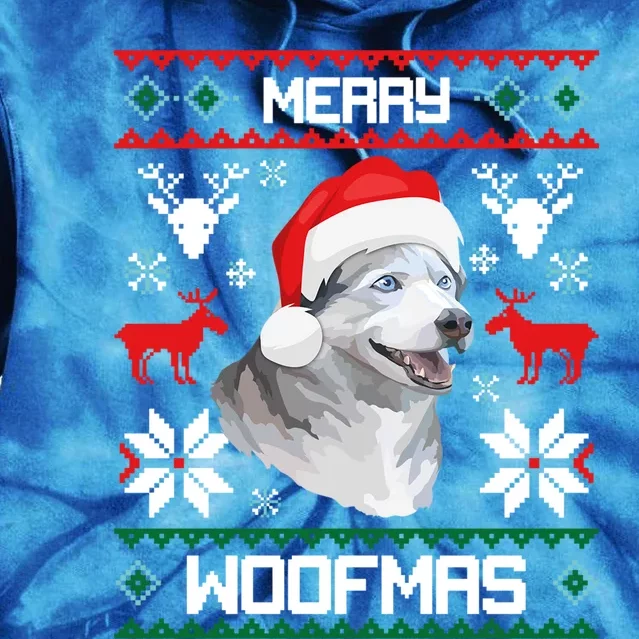 Siberian Husky Merry Woofmas Gift For Christmas Clothes Xmas Gift Tie Dye Hoodie