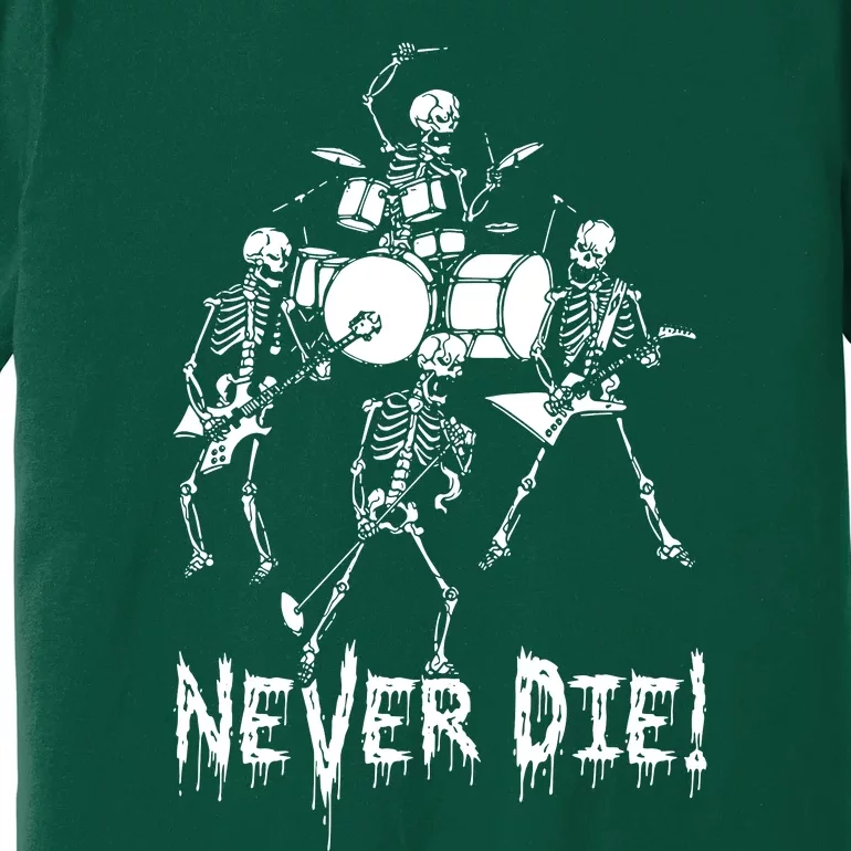 Skeleton Heavy Metal Band Premium T-Shirt