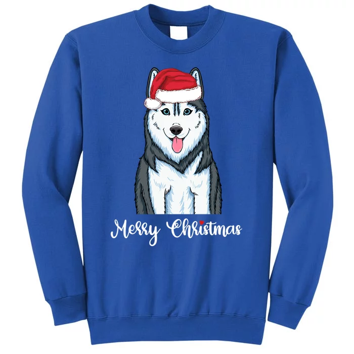 Siberian Husky Merry Christmas Gift Tall Sweatshirt