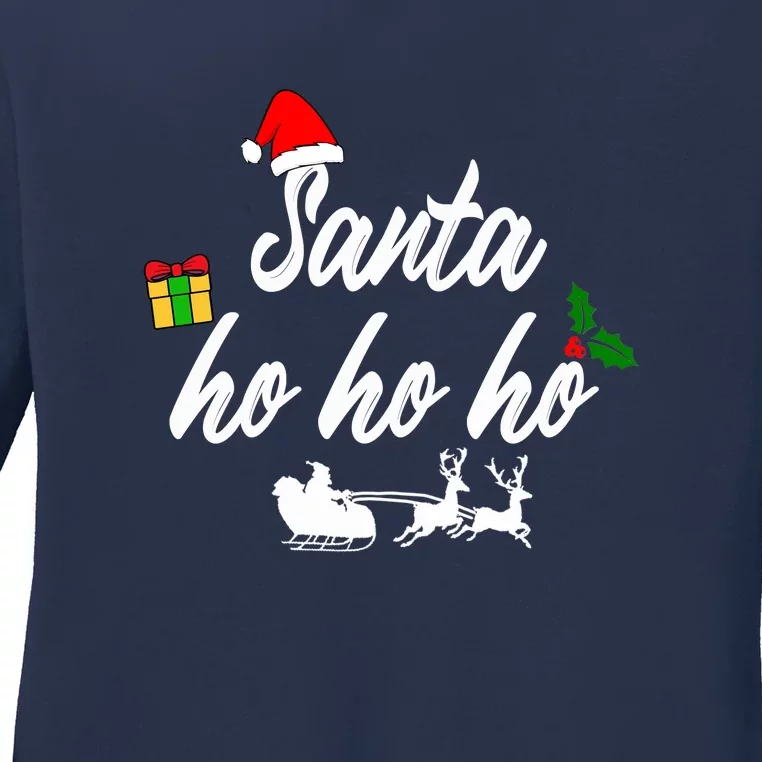 Santa Hohoho | Merry Christmas Ladies Long Sleeve Shirt