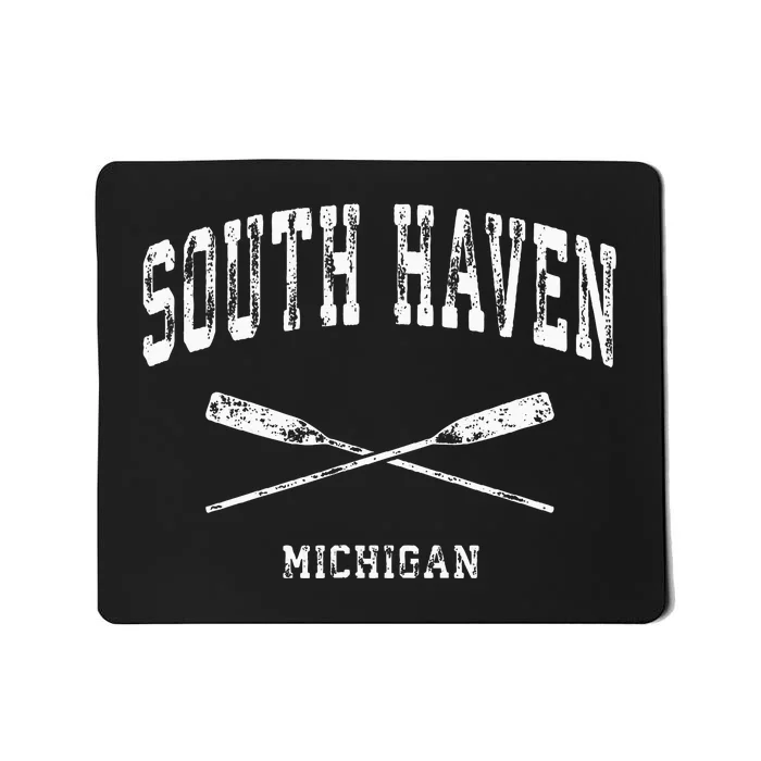 South Haven Michigan Vintage Nautical Crossed Oars Mousepad