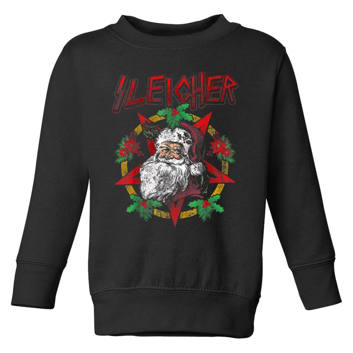 Sleigher Heavy Metal Santa Claus Christmas Xmas Toddler Sweatshirt