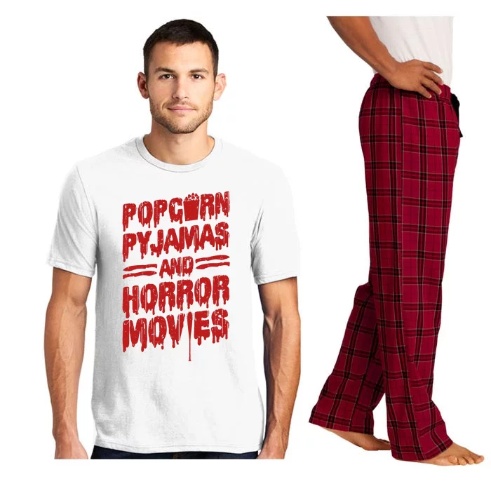 Scary Horror Movie Popcorn Pajamas And Horror Movies Pajama Set