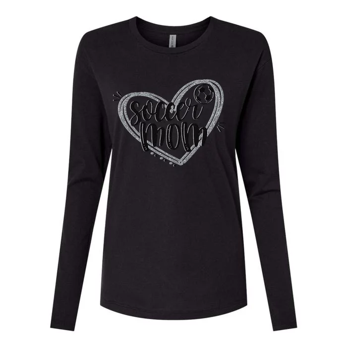 Soccer Heart Mom Soccer Soccer Mom Gift Womens Cotton Relaxed Long Sleeve T-Shirt