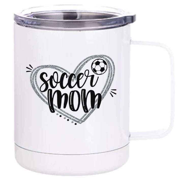 Soccer Heart Mom Soccer Soccer Mom Gift Front & Back 12oz Stainless Steel Tumbler Cup