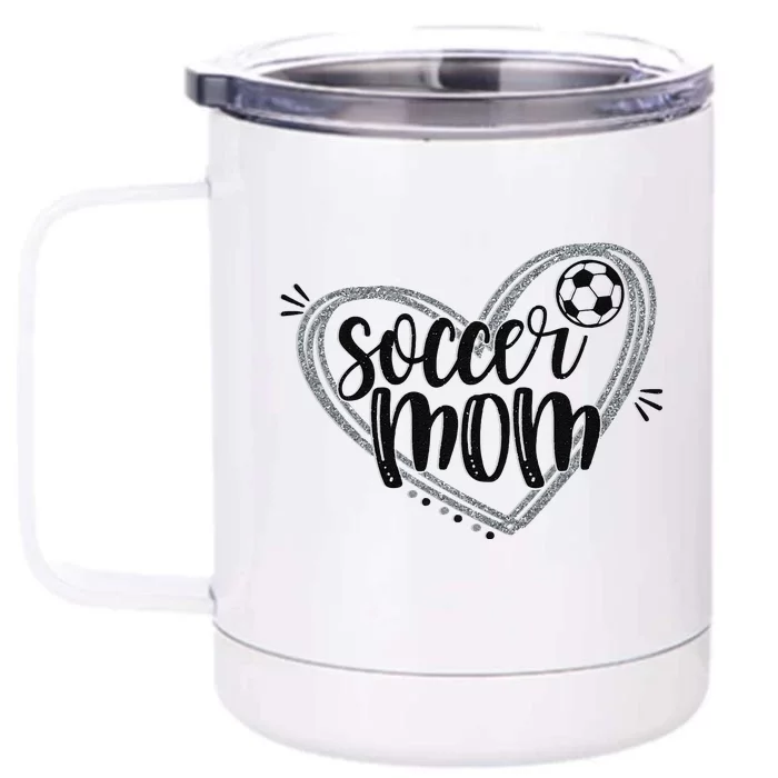 Soccer Heart Mom Soccer Soccer Mom Gift Front & Back 12oz Stainless Steel Tumbler Cup