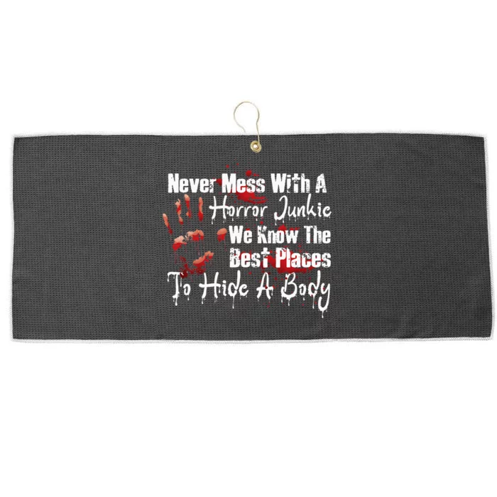 Scary Horror Movie Mess With A Horror Movie Junkie Large Microfiber Waffle Golf Towel