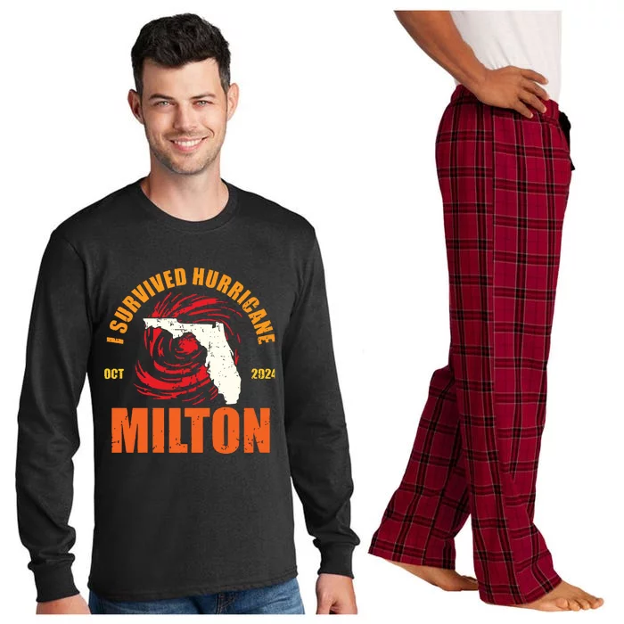 Survived Hurricane Milton Stay Strong Florida Long Sleeve Pajama Set