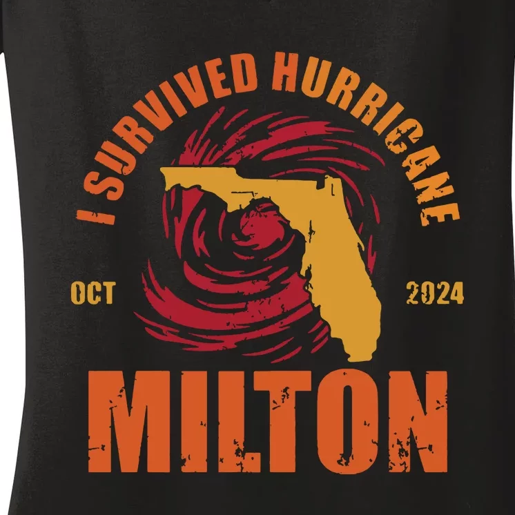 Survived Hurricane Milton Stay Strong Florida Women's V-Neck T-Shirt