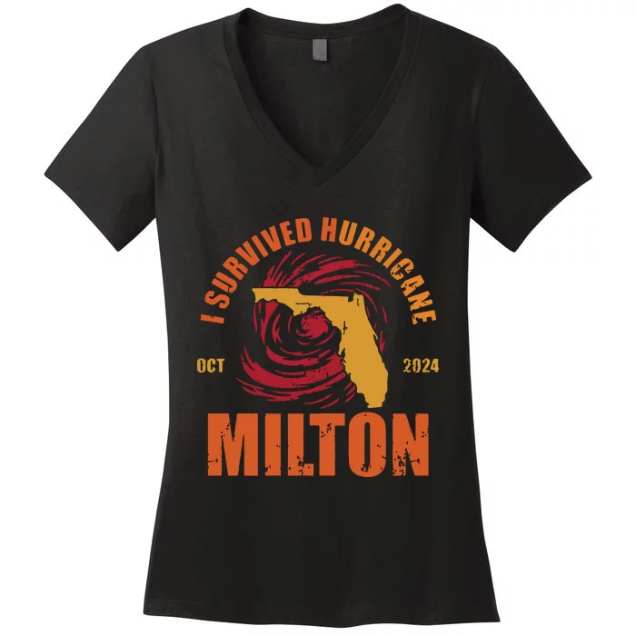 Survived Hurricane Milton Stay Strong Florida Women's V-Neck T-Shirt