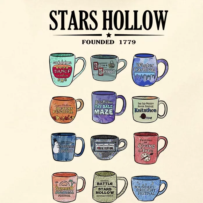 Stars Hollow Mugs Zip Tote Bag