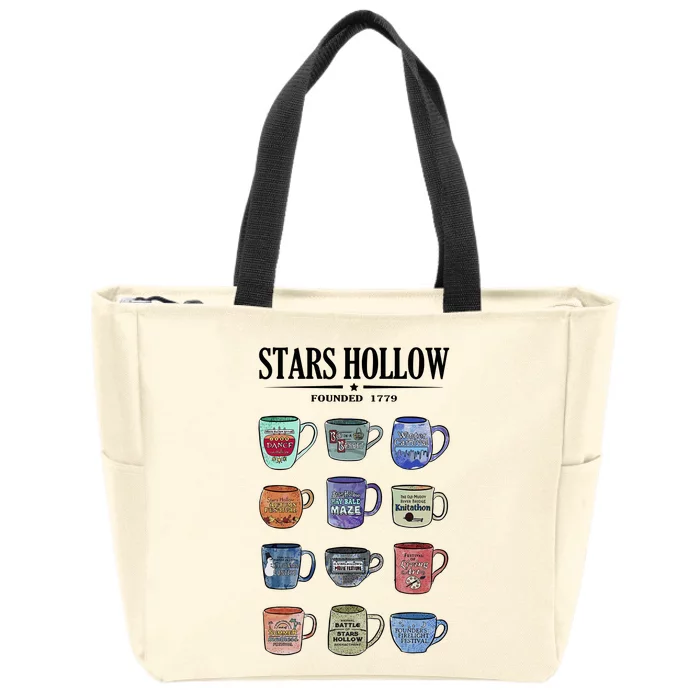 Stars Hollow Mugs Zip Tote Bag