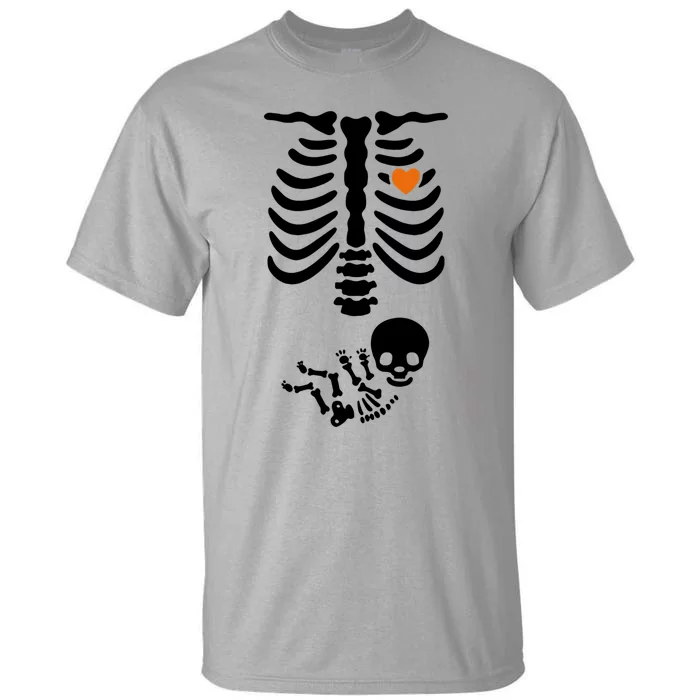 Skeleton Halloween Maternity Pregnancy Announcet Funny Gift Tall T-Shirt