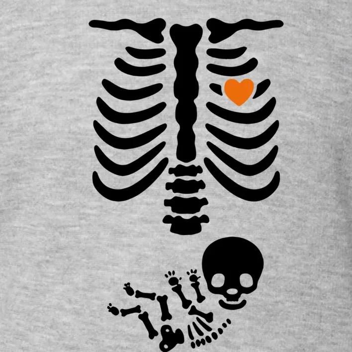 Skeleton Halloween Maternity Pregnancy Announcet Funny Gift Toddler Sweatshirt