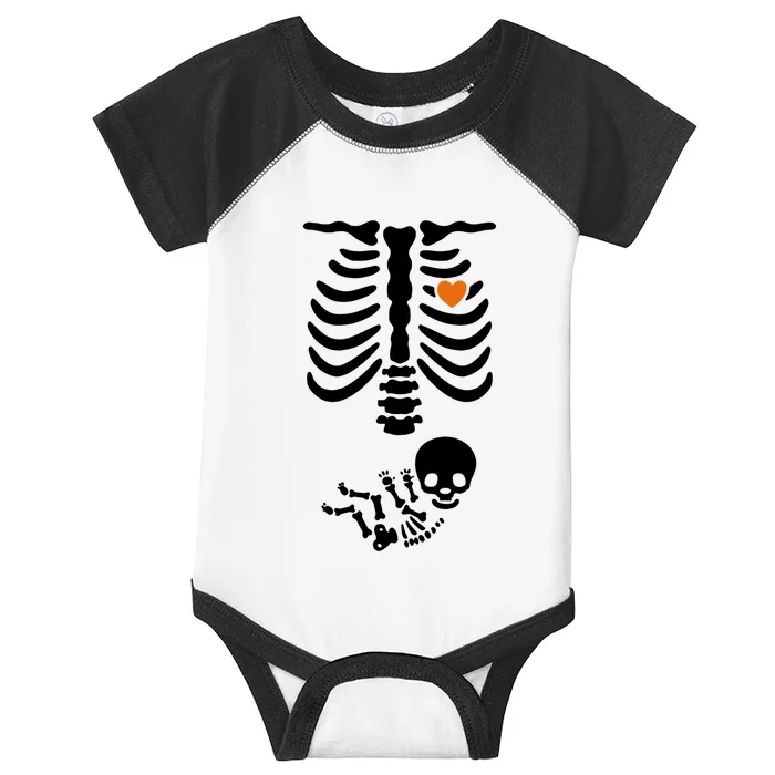 Skeleton Halloween Maternity Pregnancy Announcet Funny Gift Infant Baby Jersey Bodysuit