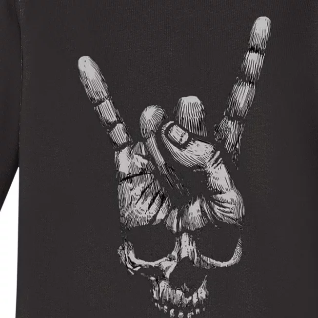 Skull Heavy Metal Baby Long Sleeve Bodysuit