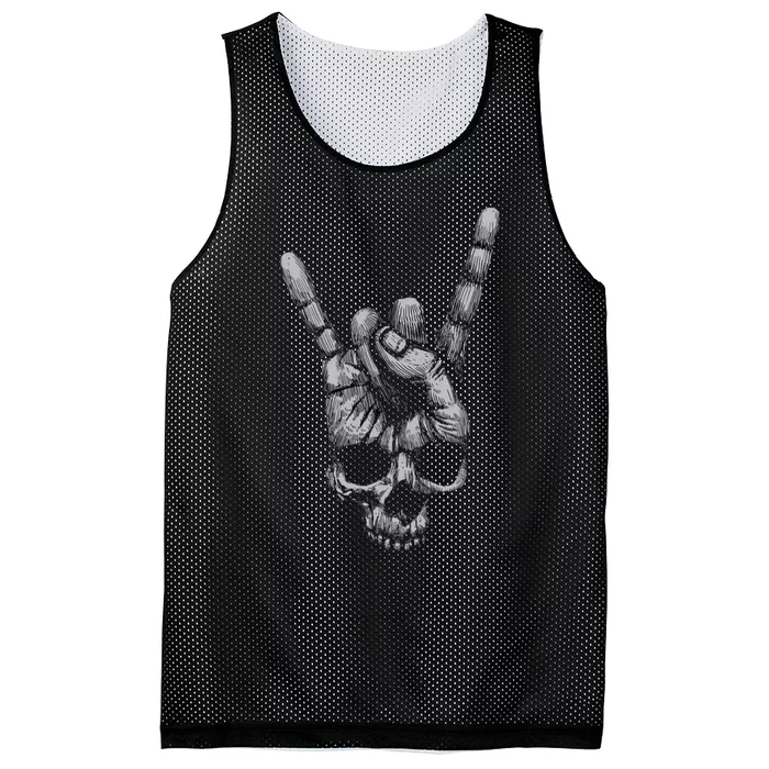 Skull Heavy Metal Mesh Reversible Basketball Jersey Tank