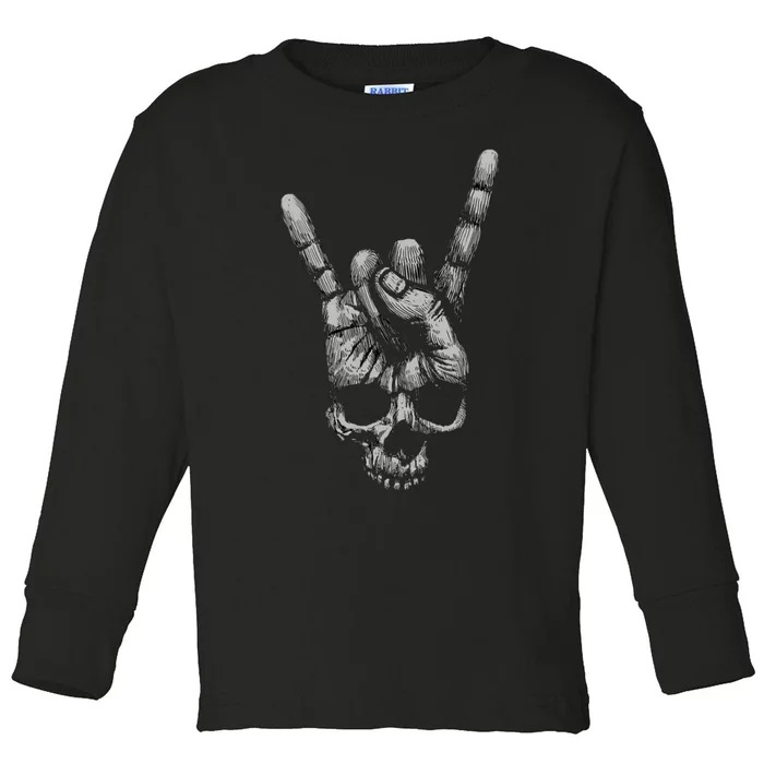 Skull Heavy Metal Toddler Long Sleeve Shirt