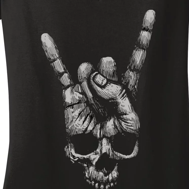 Skull Heavy Metal Women's V-Neck T-Shirt