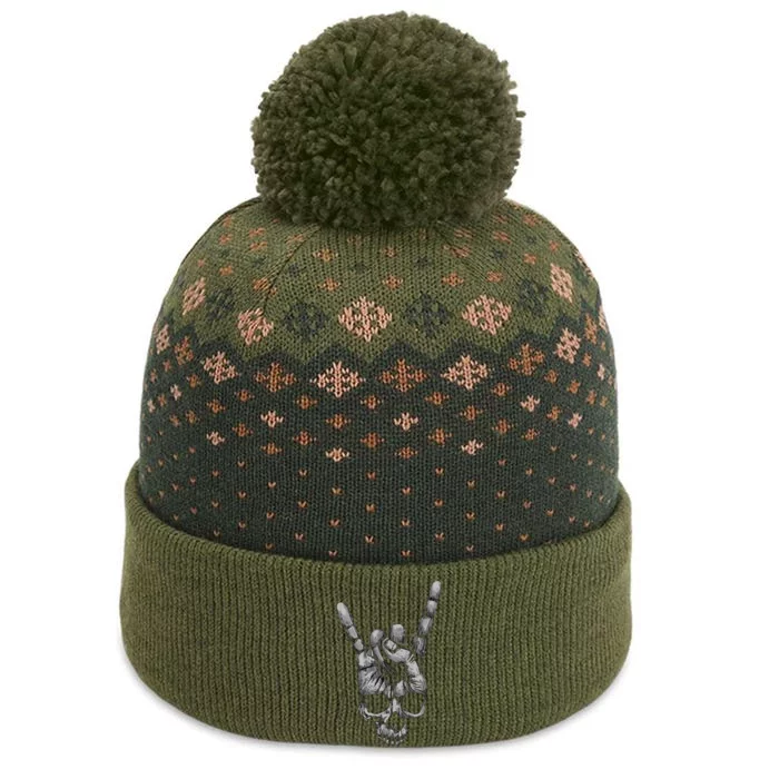 Skull Heavy Metal The Baniff Cuffed Pom Beanie