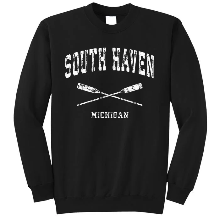 South Haven Michigan Vintage Nautical Crossed Oars Sweatshirt