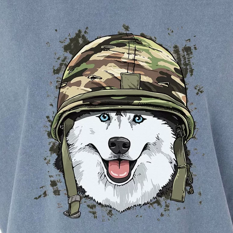 Siberian Husky Military Soldier Veterans Day Puppy Dog Lover Garment-Dyed Women's Muscle Tee