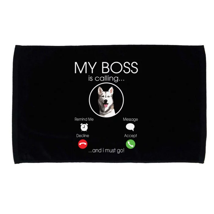 Siberian Husky My Boss Microfiber Hand Towel