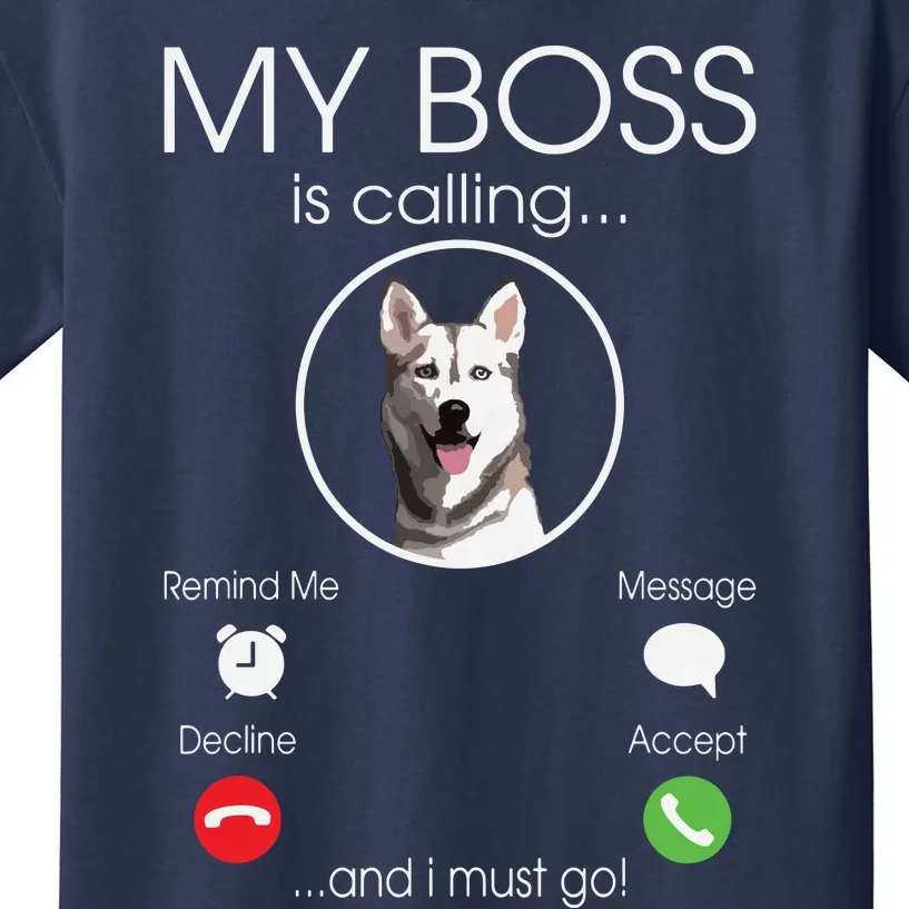 Siberian Husky My Boss Kids T-Shirt