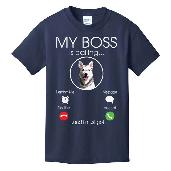 Siberian Husky My Boss Kids T-Shirt