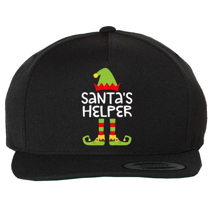 SantaS Helper Matching Christmas Elf Wool Snapback Cap