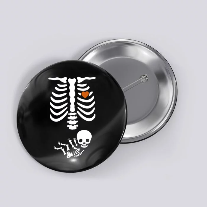 Skeleton Halloween Maternity Funny Pregnancy Announcement Button