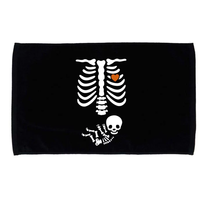 Skeleton Halloween Maternity Funny Pregnancy Announcement Microfiber Hand Towel